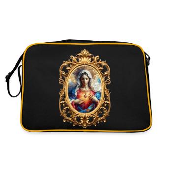 Stechpalme Maria Maria Madonna Mariana Jungfrau Maria Heilig - Retro Tasche - Schwarz/Gold - Hinten