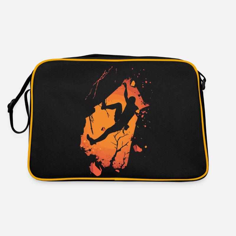 Feuer des Kletterers - Retro Tasche - Schwarz/Gold