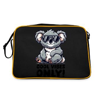 koalabär sonnenbrille cool - Retro Tasche - Schwarz/Gold - Hinten