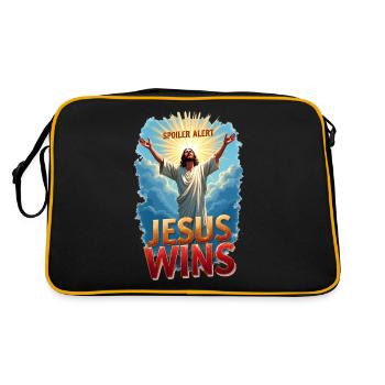 Spoiler Alert: Jesus Wins - Retro Bag - black/gold - Back
