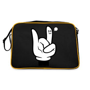Rock You - Retro Tasche - Schwarz/Gold - Hinten