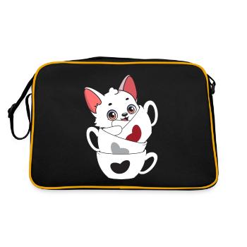 Cute arctic fox - Retro Bag - black/gold - Back