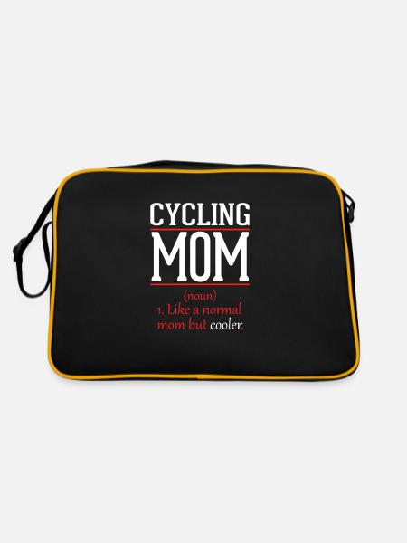 Radfahren Mama wie eine normale Mutter nur cooler - Retro Tasche - Schwarz/Gold - Hinten