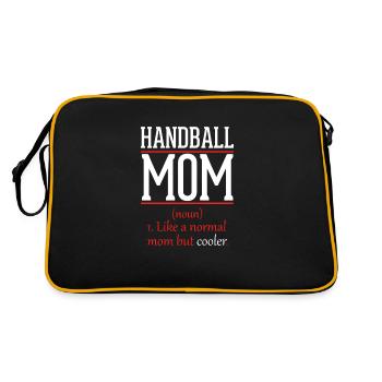 Handball Mama wie eine normale Mutter nur cooler - Retro Tasche - Schwarz/Gold - Hinten