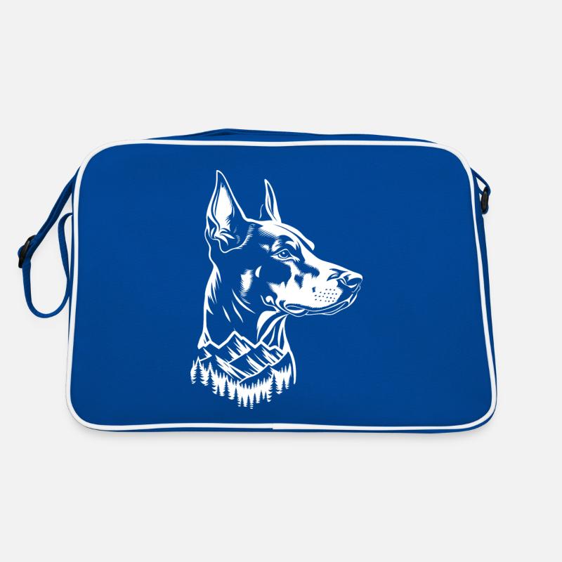 Dobermann Hund Berg Retro Tasche