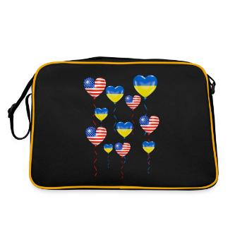 USA: Solidarity and a heart for Ukraine - Retro Bag - black/gold - Back