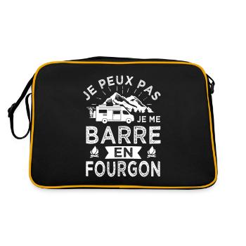 je peux pas barre en fourgon camping car - Sac Retro - noir/or - Dos