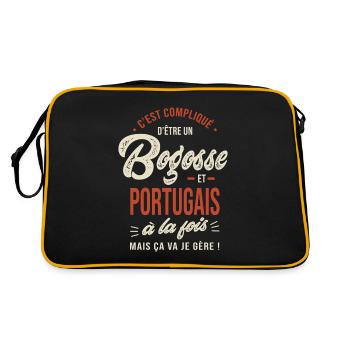 Portugais Bogosse Cadeau Humour Portugal - Sac Retro - noir/or - Dos