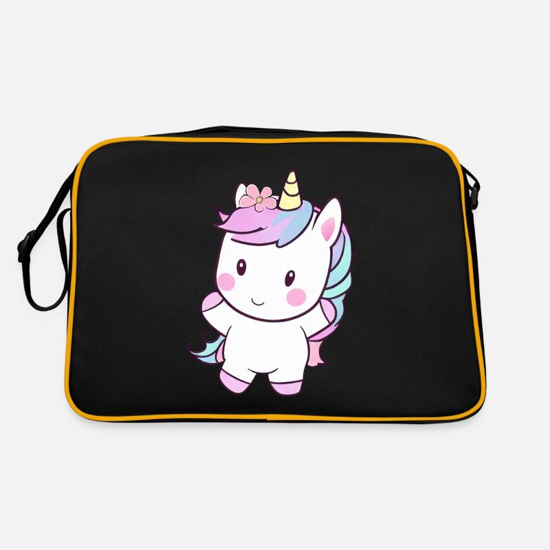 Cute Dancing Unicorn, Cheerful Fantasy Design Retro Bag