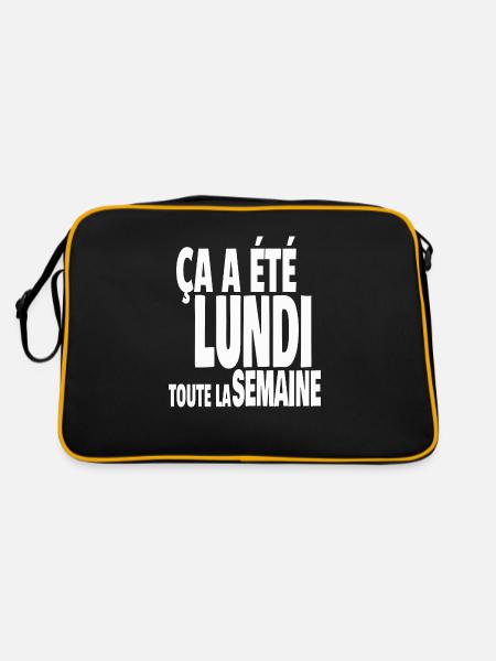 lundi toute la semaine - Sac Retro - noir/or - Dos