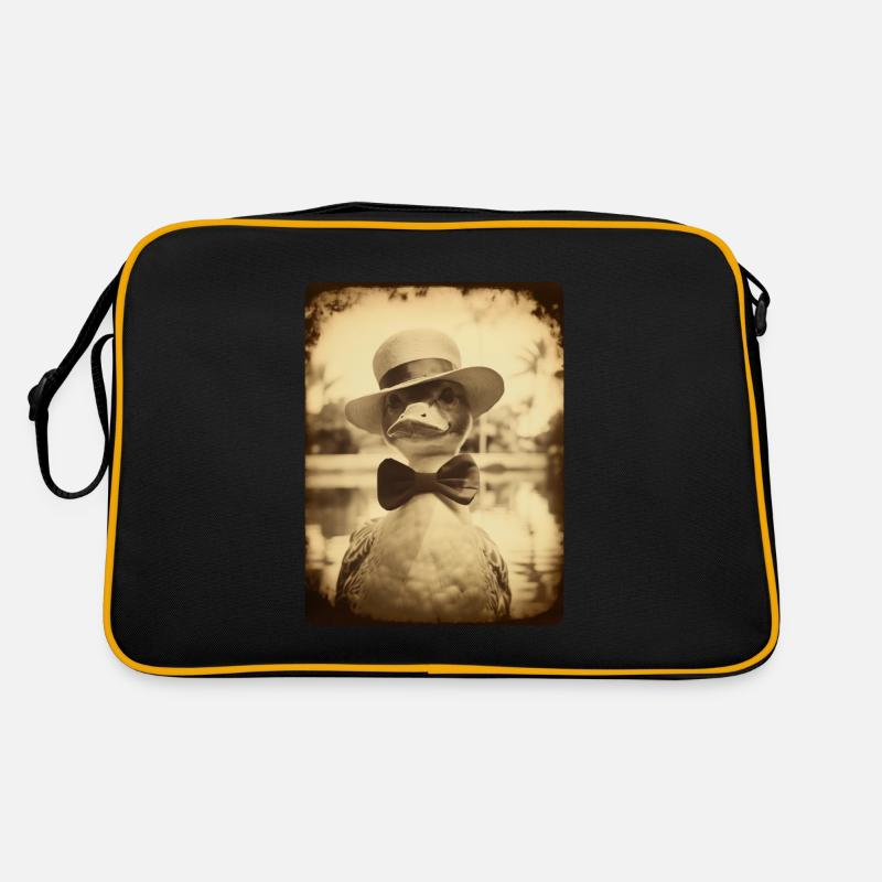Sir Waddleberry Quackington relaxing at the pool Retro Bag
