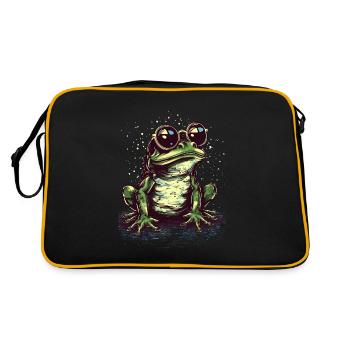 Grenouille verte fraîche avec des lunettes de soleil - Sac Retro - noir/or - Dos