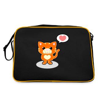 Cute cat - Retro Bag - black/gold - Back