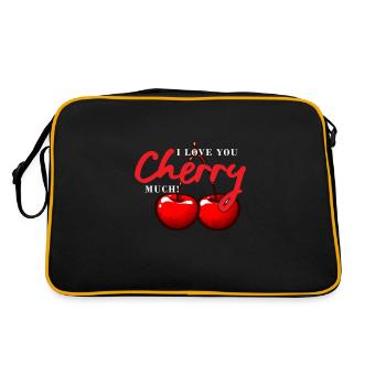 Je t'aime couple amoureux cherry valentines day - Sac Retro - noir/or - Dos