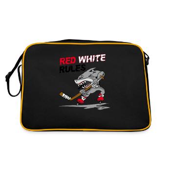 Red White Rules - Hokey - Retro Tasche - Schwarz/Gold - Hinten