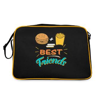 Burger + Fries = Best Friends - Retro Bag - black/gold - Back