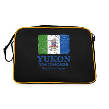 Yukon Flag - Canada - Vintage Look - Retro Bag - black/gold - Back