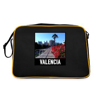 Bridge of flowers in Valencia - Retro Bag - black/gold - Back