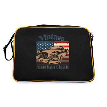 American Classic car- Vintage - Retro Tasche - Schwarz/Gold - Hinten