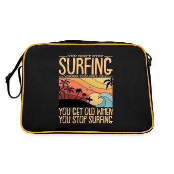 Cadeau de surfeur surfeur rétro fille - Sac Retro - noir/or - Dos