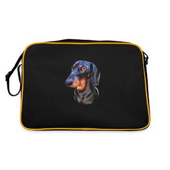 Wiener dachshund chien saucisse - Sac Retro - noir/or - Dos