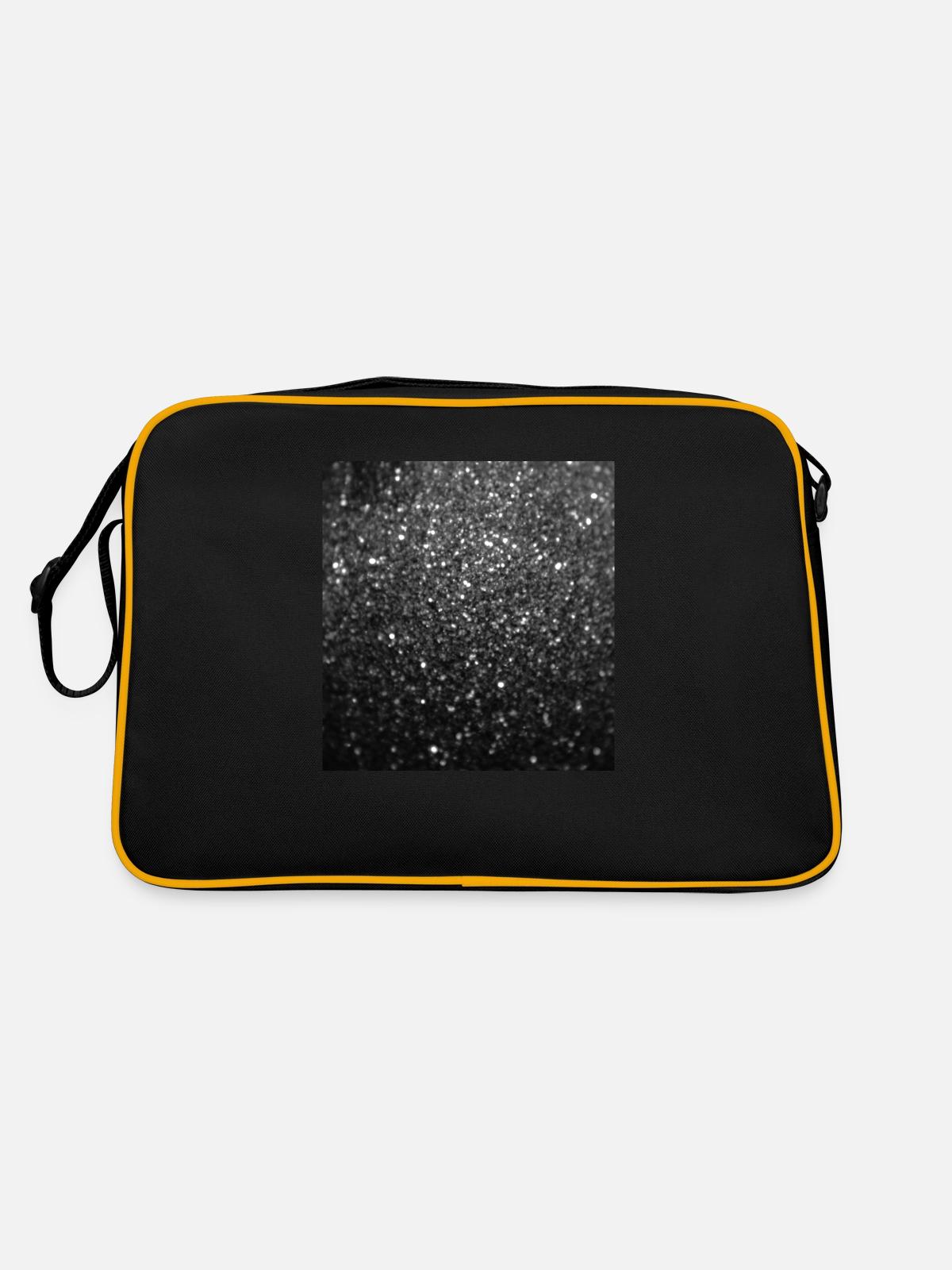 Sparkling Black Glitter - Retro Bag - black/gold - Back