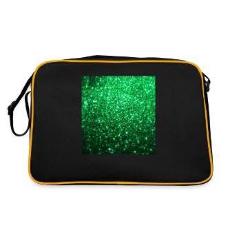 Sparkling Green Glitter - Retro Bag - black/gold - Back