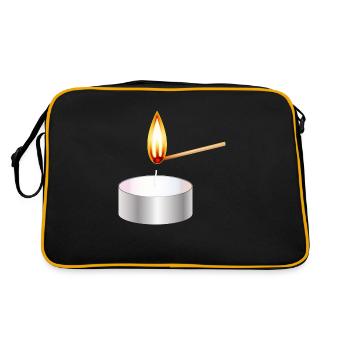 light a small tea light with match - Retro Bag - black/gold - Back