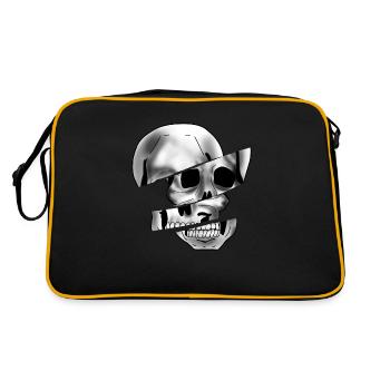Skull - Retro Tasche - Schwarz/Gold - Hinten