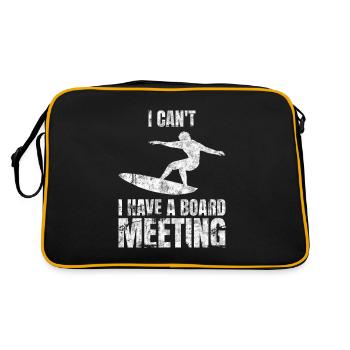 Vorstandssitzung Board Meeting Surfing - Retro Tasche - Schwarz/Gold - Hinten