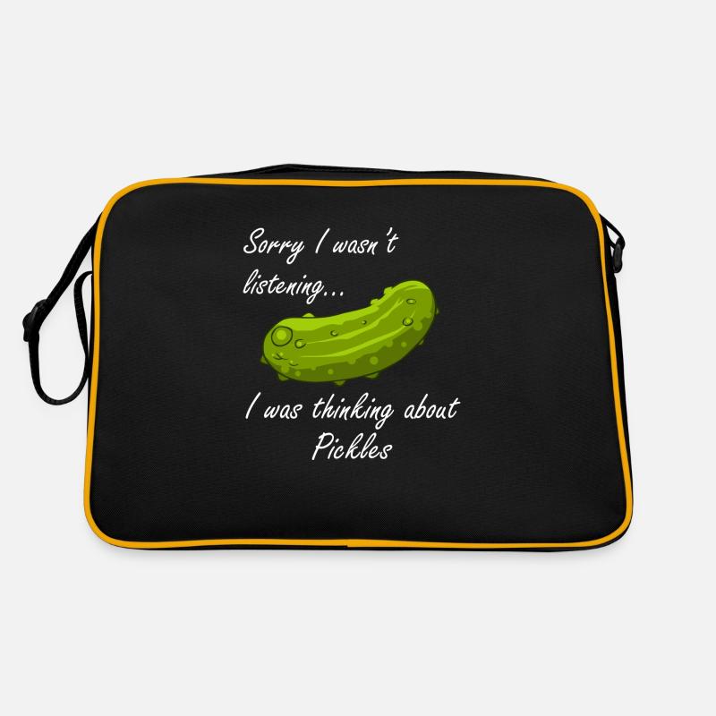Denken Sie an Gurken fermentierte Gurke - Retro Tasche - Schwarz/Gold