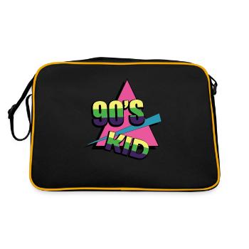 1990iger Sprüche 90s Geschenksidee - Retro Tasche - Schwarz/Gold - Hinten
