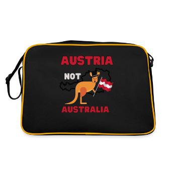 Österreich Collage witziger Spruch - Retro Tasche - Schwarz/Gold - Hinten
