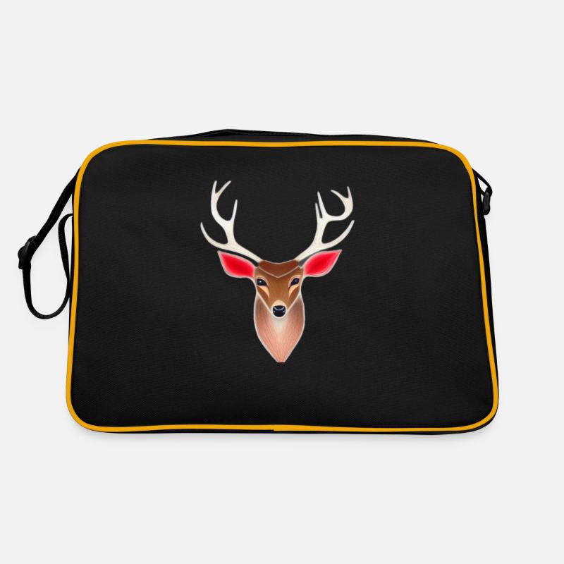 Hirschkopf im Herbst Hirsch Geweih Bock Reh Kitz 3 Retro Tasche