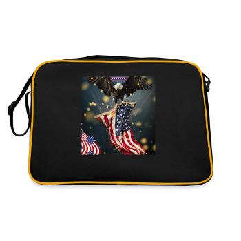 USA, American Eagle - Retro Tasche - Schwarz/Gold - Hinten