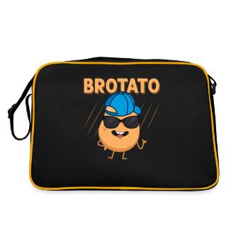 Brotato Potato Vegetable - Retro Tasche - Schwarz/Gold - Hinten