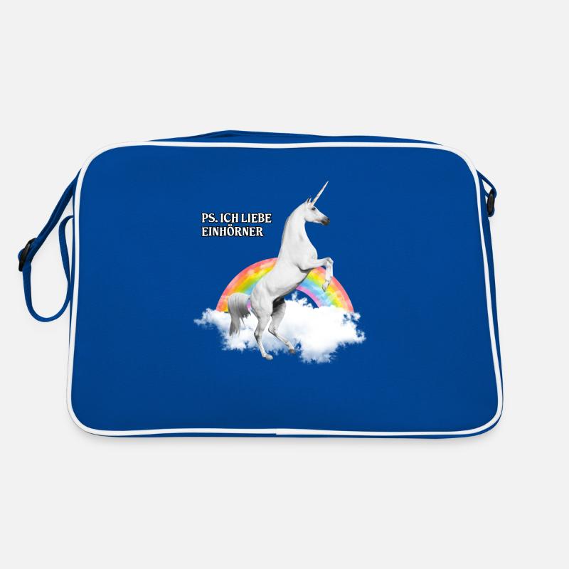 PS Ich liebe Einhörner Geschenk Retro Tasche