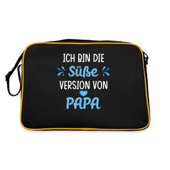 Süße Version von Papa Spruch - Retro Tasche - Schwarz/Gold - Hinten