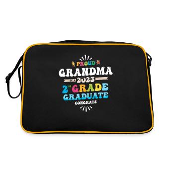 Stolze Oma einer 2. Klasse von 2023 - Retro Tasche - Schwarz/Gold - Hinten