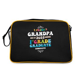 Stolzer Opa einer 1. Klasse von 2023 - Retro Tasche - Schwarz/Gold - Hinten