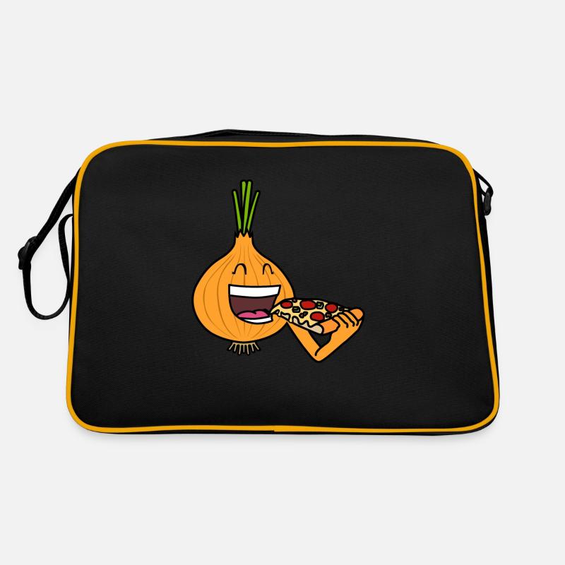 Onion Eating Pizza Ironic Onion Pizza Chef Retro Bag