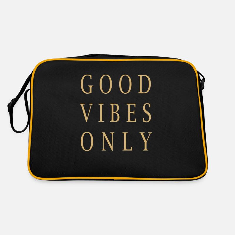 GOOD VIBES ONLY - Retro Tasche - Schwarz/Gold
