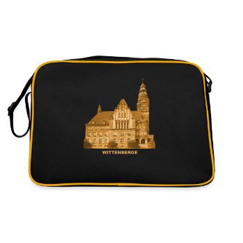 Wittenberge Town Hall Prignitz Elbe Brandenburg - Retro Bag - black/gold - Back