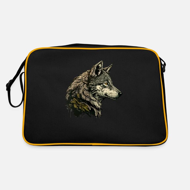 Der graue Wolf Retro Tasche