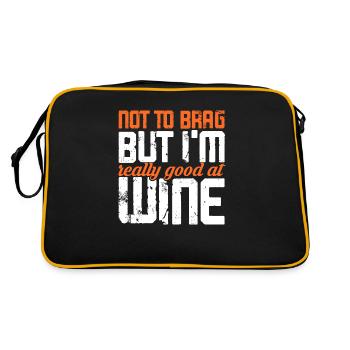 Not to Brag But I'm really Good at wine - Retro Tasche - Schwarz/Gold - Hinten