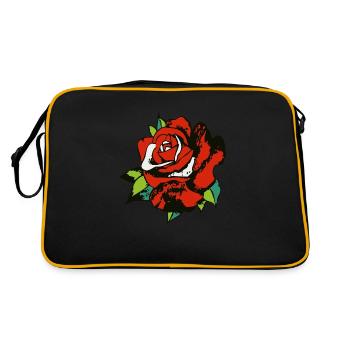 pink flower leaf 2 A - Retro Bag - black/gold - Back
