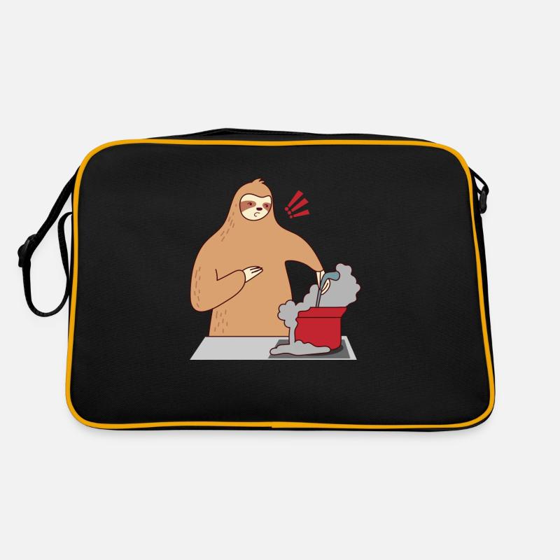 Faultier Kochen Einschlafen Ironisches süßes Retro Tasche