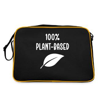 Vegan Geschenksidee für Veganer - Retro Tasche - Schwarz/Gold - Hinten