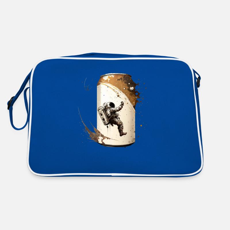 Astronaut with beer in a beer can Retro Bag