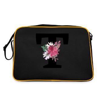 Lettre t floral - Sac Retro - noir/or - Dos